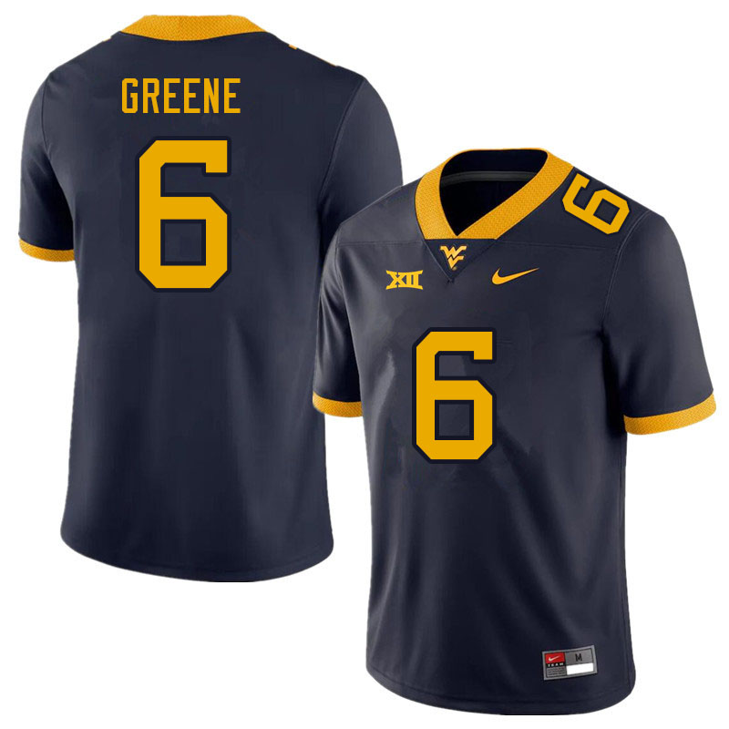 Men #6 Garrett Greene West Virginia Mountaineers College Football Jerseys Sale-Navy
